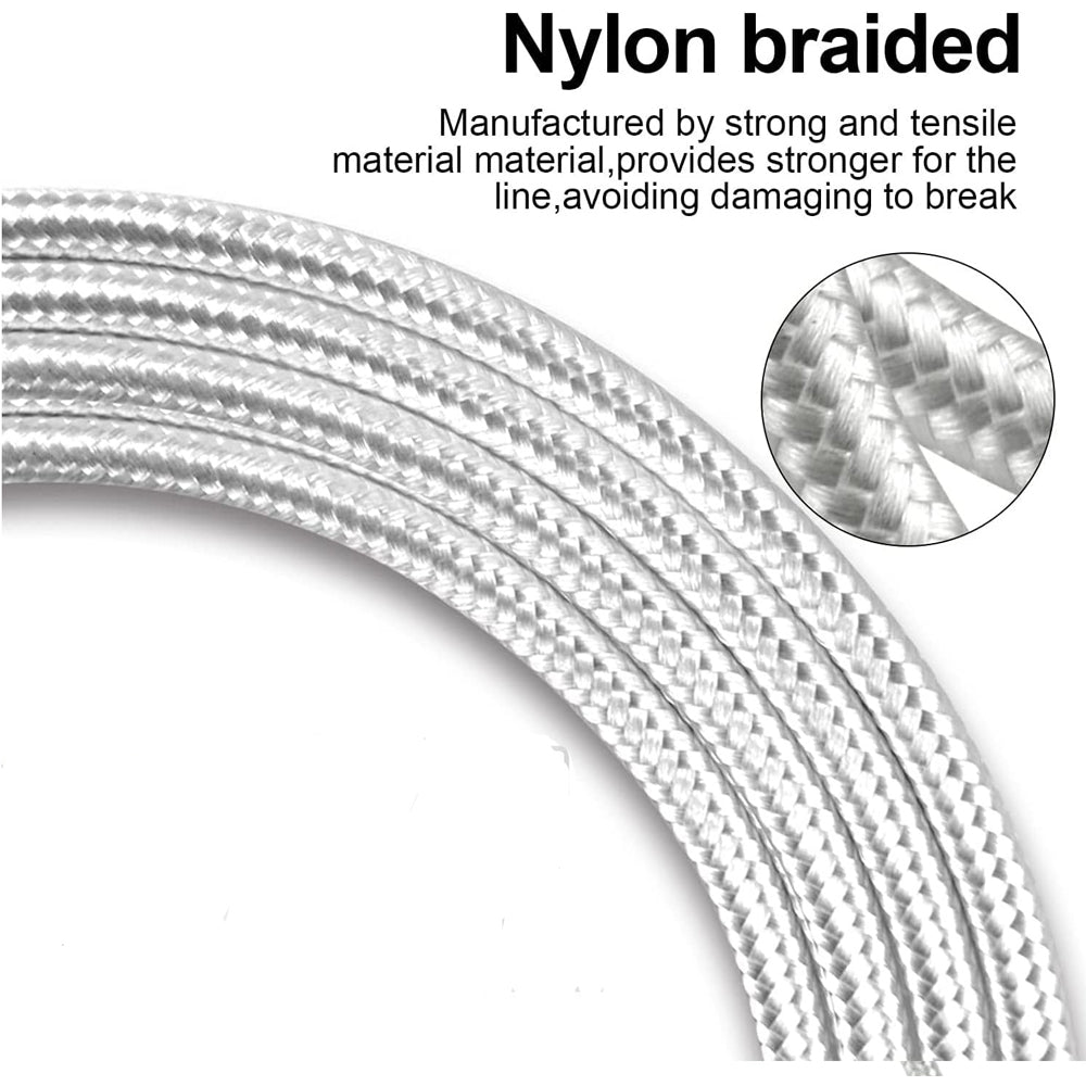 150cm 180cm USB Charging Cable A Pple MFi Certified, Nylon Braided Jacket,silver Premium Series