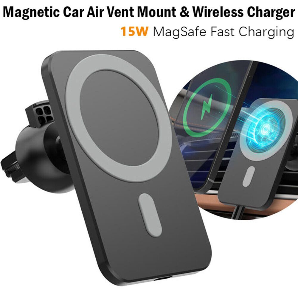 Magnetic Wireless Charger Car Mount Holder For 12 13 14 Pro Max MagSafe