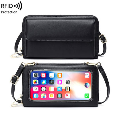 Touch Screen Phone Bag Women's Crossbody Anti-theft Swiping Long Wallet