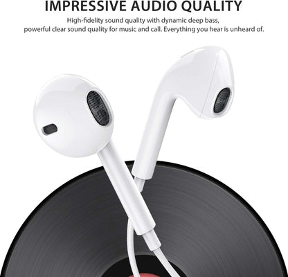 Lightning Wired Earbuds for iPhone 14/13/12/11/XS – In-Ear Headphones with Mic & Remote Contro | GedZone