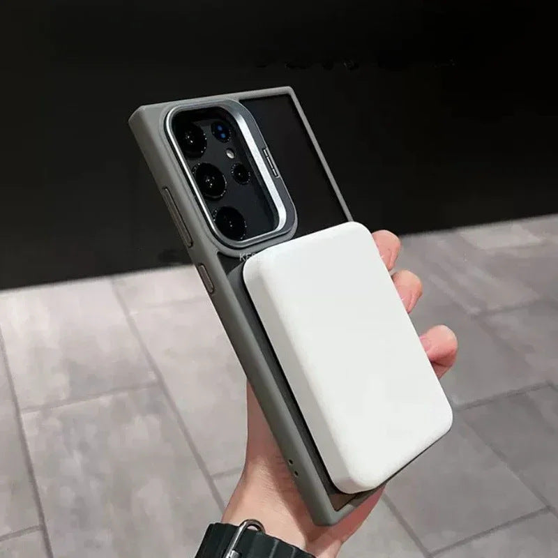 Clear Magnetic Phone Case for Samsung Galaxy S24 / S23 / S22 Ultra – Camera Lens Protection with Metal Kickstand