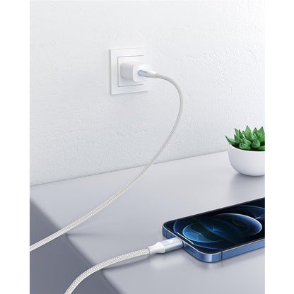 150cm 180cm USB Charging Cable A Pple MFi Certified, Nylon Braided Jacket,silver Premium Series