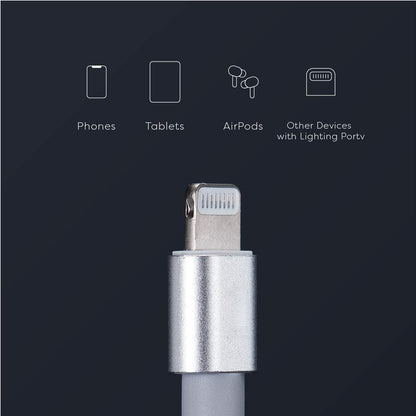 150cm 180cm USB Charging Cable A Pple MFi Certified, Nylon Braided Jacket,silver Premium Series